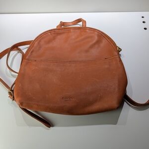 Margot Leather Crossbody Backpack Bag - Tan